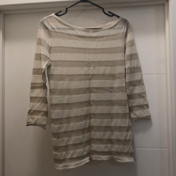 Tory Burch Tops - ❤️ 2 for $22 Tory Burch Gold shimmer striped shirt